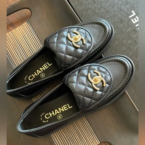 CHANEL | Shoes | Nib Chanel Black Quilted Flap Turnlock Gold Cc